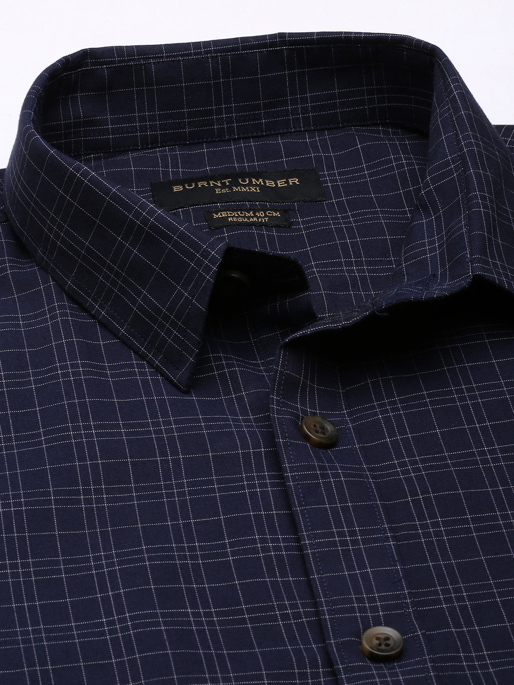 Blue Opaque Checked Casual Shirt