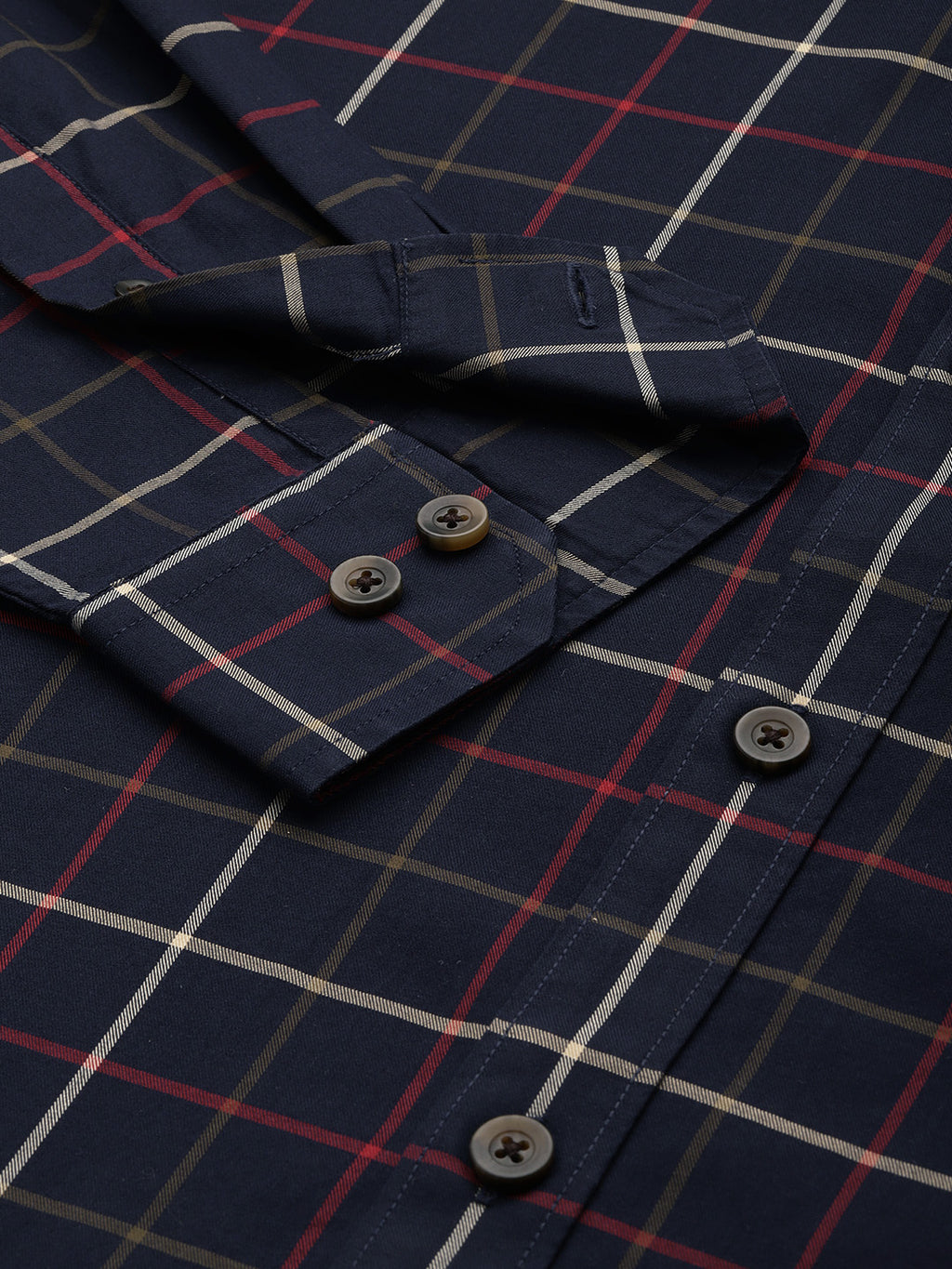 Blue Classic Opaque Checked Casual Shirt