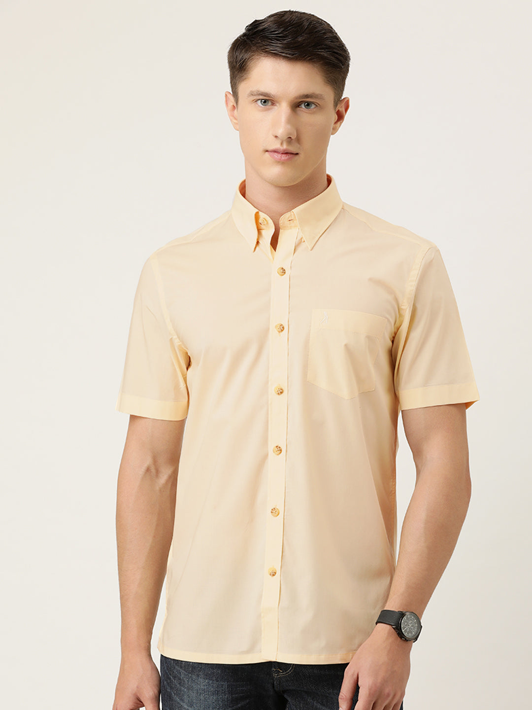 butter colour shirt